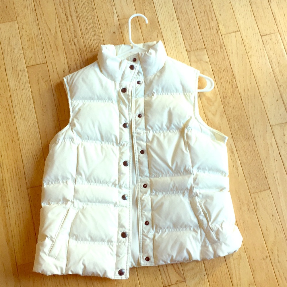 White puffer vest